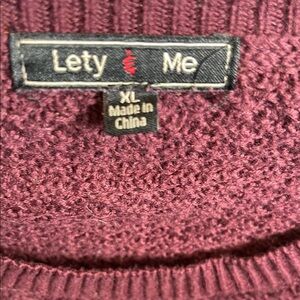 Lety & Me Women's Maroon Crew Neck Sweater